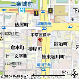 京都市中京区役所周辺の地図