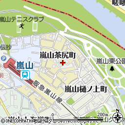 京都府京都市西京区嵐山茶尻町周辺の地図