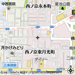京都府京都市中京区西ノ京東月光町周辺の地図