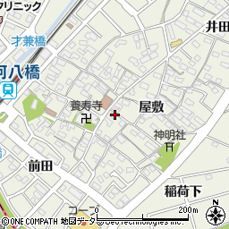 愛知県豊田市花園町屋敷周辺の地図