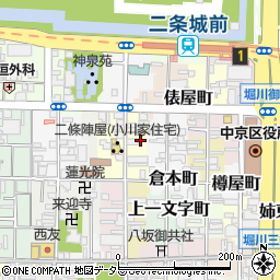 京都府京都市中京区三坊大宮町周辺の地図
