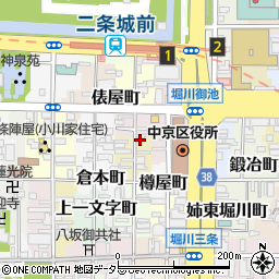 京都府京都市中京区三坊猪熊町南組362周辺の地図