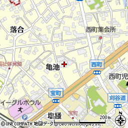 愛知県知立市西町亀池周辺の地図