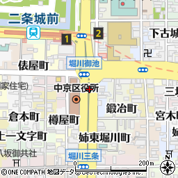 京都府京都市中京区西三坊堀川町周辺の地図