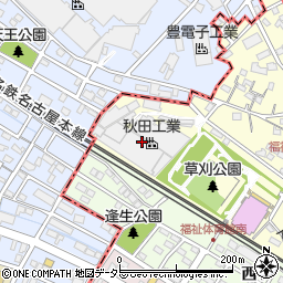 秋田工業株式会社　製造部・技術部周辺の地図