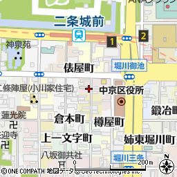 京都府京都市中京区三坊猪熊町北組周辺の地図