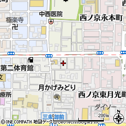 京都府京都市中京区西ノ京西月光町周辺の地図