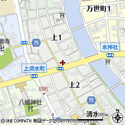 静岡県静岡市清水区上周辺の地図