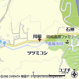 愛知県岡崎市駒立町川根17-1周辺の地図