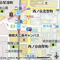 京都府京都市中京区西ノ京職司町周辺の地図