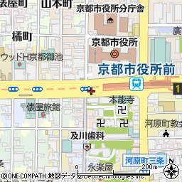 京都市役所　文化市民局市役所証明書発行コーナー周辺の地図