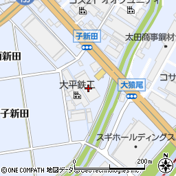 愛知県大府市横根町子新田周辺の地図