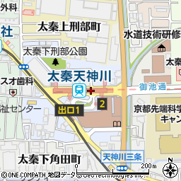太秦天神川駅前周辺の地図