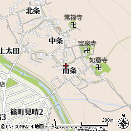 京都府亀岡市篠町山本南条周辺の地図