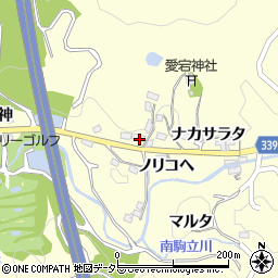 愛知県岡崎市駒立町ノリコヘ周辺の地図