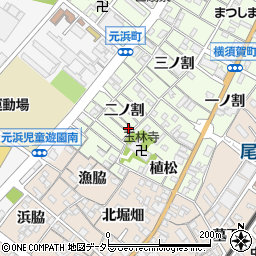愛知県東海市横須賀町二ノ割周辺の地図