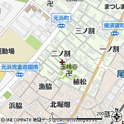 愛知県東海市横須賀町（二ノ割）周辺の地図