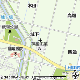 愛知県豊田市上郷町城下周辺の地図