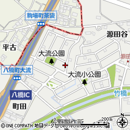 愛知県知立市八橋町（大流）周辺の地図