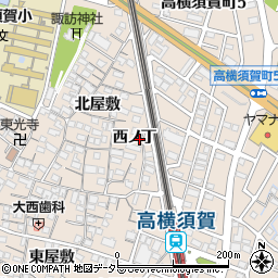 愛知県東海市高横須賀町西ノ丁周辺の地図