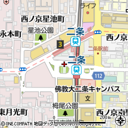 二条駅西口周辺の地図