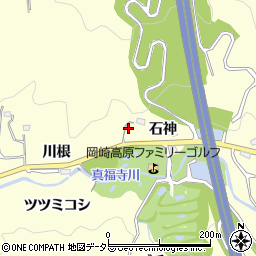 愛知県岡崎市駒立町石神75周辺の地図