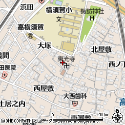 愛知県東海市高横須賀町戌亥屋敷周辺の地図