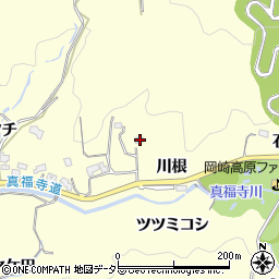 愛知県岡崎市駒立町川根23周辺の地図