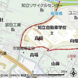 愛知県豊田市駒場町高場周辺の地図