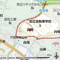 愛知県豊田市駒場町（高場）周辺の地図