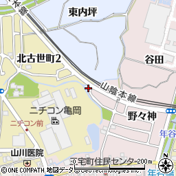 京都府亀岡市古世町東内坪周辺の地図