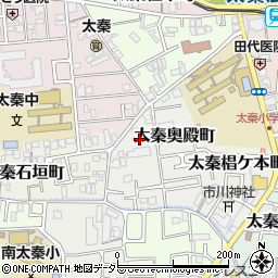 京都府京都市右京区太秦奥殿町周辺の地図