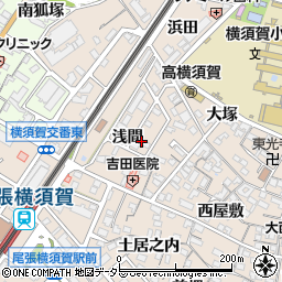 愛知県東海市高横須賀町浅間周辺の地図