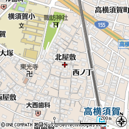 愛知県東海市高横須賀町北屋敷周辺の地図