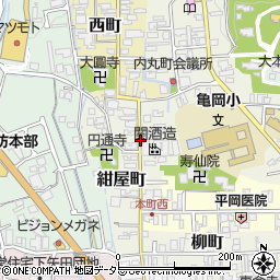 京都府亀岡市紺屋町周辺の地図