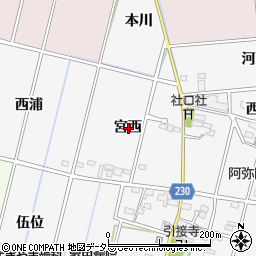 愛知県豊田市畝部西町宮西周辺の地図