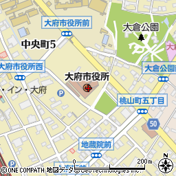愛知県大府市周辺の地図