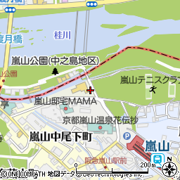 京都府京都市西京区嵐山上河原町周辺の地図
