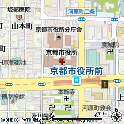 京都市役所　文化市民局市民スポーツ振興室スポーツ活動推進担当周辺の地図
