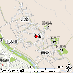 京都府亀岡市篠町山本中条周辺の地図