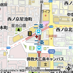 京都市交通局　二条駅定期券発売所周辺の地図
