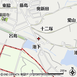 愛知県東海市富木島町池下周辺の地図
