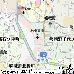 京都府京都市右京区嵯峨野内田町周辺の地図