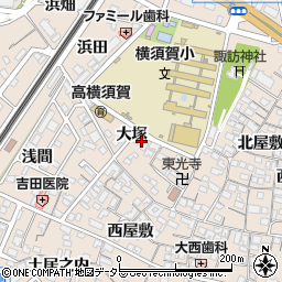 愛知県東海市高横須賀町大塚周辺の地図