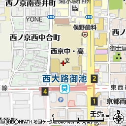 京都府京都市中京区西ノ京東中合町周辺の地図