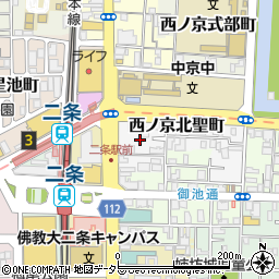 京都府京都市中京区西ノ京北聖町周辺の地図