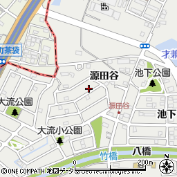 愛知県知立市八橋町源田谷周辺の地図