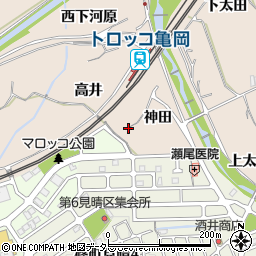 京都府亀岡市篠町山本神田周辺の地図