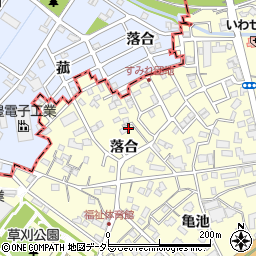 愛知県知立市西町落合周辺の地図