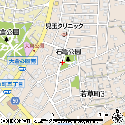 石亀公園トイレ周辺の地図